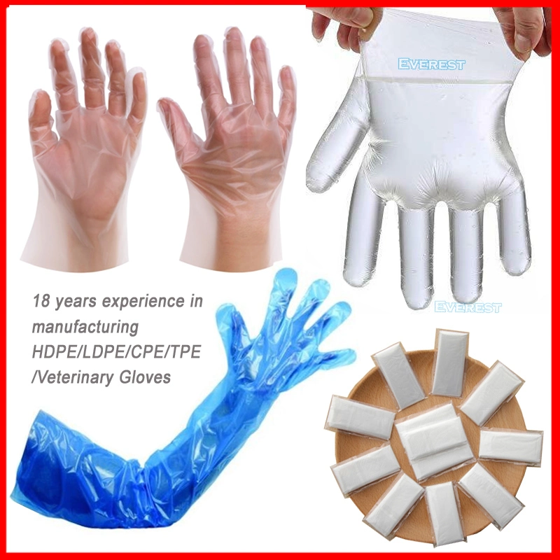 Waterproof Medical/Ai Arm Long Plastic Polyethylene LDPE/Poly/Vinyl/CPE/HDPE/PVC/PE Disposable Gloves for Food Processing