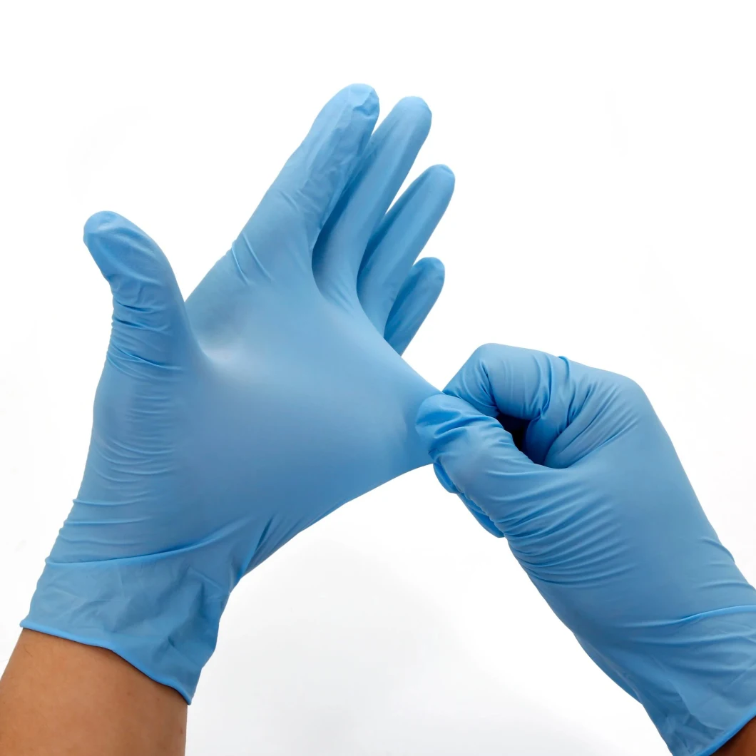 China Manufacturer Examination Disposable Safety Medical Nitrile Gloves Powded Latex Free