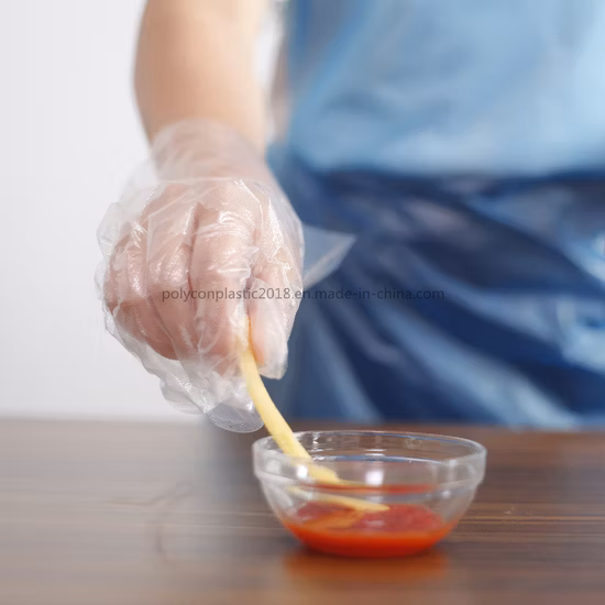 뜨거운 판매, 고품질 도매 청소 플라스틱 PE 일회용 엠보싱 장갑