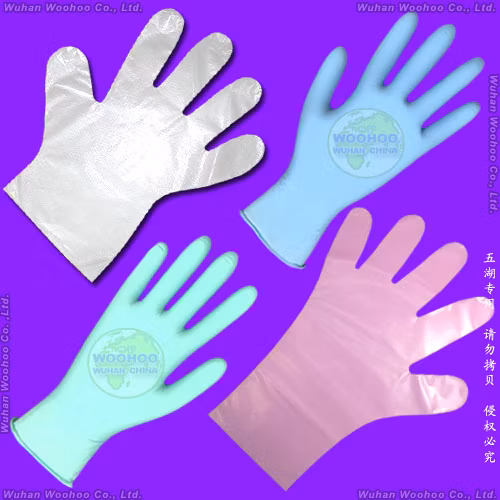 플라스틱/폴리/CPE/HDPE/LDPE/PVC/비닐/검사/신축성 TPE, 탄성/투명/외과용/의료/검사 일회용 PE 장갑 식품 산업용